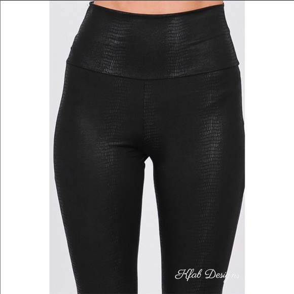 ❤️ LAST! High Waist Textured Snakeskin PU Leggings! - Picture 6 of 8